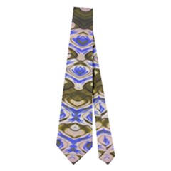 Pattern Tile Blue White Green Neckties (two Side)  by BrightVibesDesign