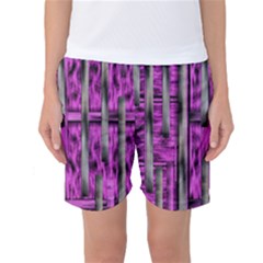 Purple Lace Landscape Abstract Shimmering Lovely In The Dark Women s Basketball Shorts by pepitasart