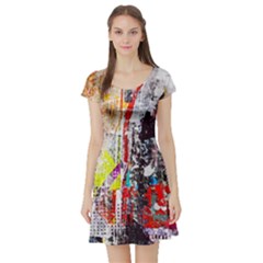 Abstract Graffiti Short Sleeve Skater Dress by ArtistRoseanneJones