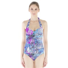 Graffiti Splatter Halter Swimsuit by ArtistRoseanneJones