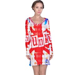 Punk Union Jack Long Sleeve Nightdress by ArtistRoseanneJones