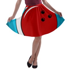 Bowling  A-line Skater Skirt by Valentinaart