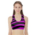 Pink Zebra Sports Bra with Border View1