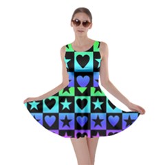 Rainbow Stars And Hearts Skater Dress by ArtistRoseanneJones