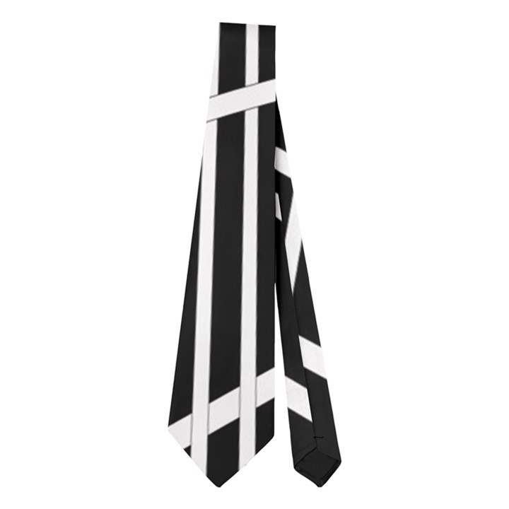 Black and white elegant lines Neckties (Two Side) 