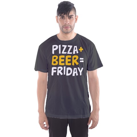 Pizza + Beer = Friday Men s Sport Mesh Tee by Contest2494620