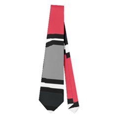 Black, Gray And Red Abstraction Neckties (two Side)  by Valentinaart