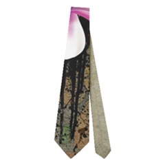 Wonderful Tropical Design With Palm And Flamingo Neckties (two Side)  by FantasyWorld7