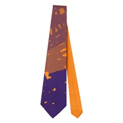 Orange And Blue Artistic Pattern Neckties (two Side)  by Valentinaart