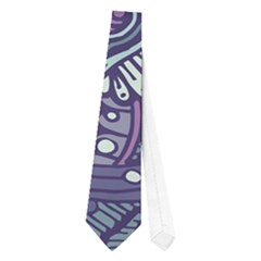 Purple Hippie Flowers Pattern, Zz0102, Necktie (one Side) by Zandiepants