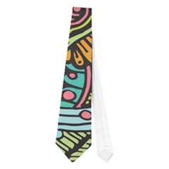 Colorful Hippie Flowers Pattern, Zz0103 Necktie (one Side) by Zandiepants