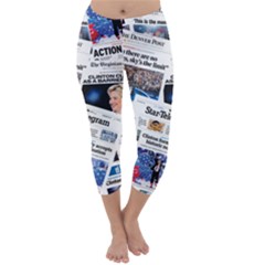 Hillary 2016 Historic Newspaper Collage Capri Winter Leggings  by blueamerica