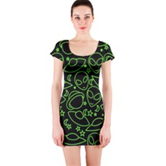 Alien Invasion  Short Sleeve Bodycon Dress by BubbSnugg