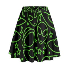 Alien Invasion  High Waist Skirt by BubbSnugg