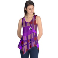 Sweet Purple Bird Sleeveless Tunic by Valentinaart