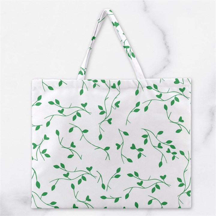 Nature pattern Zipper Large Tote Bag