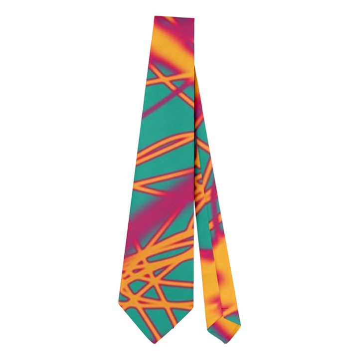 Orange neon chaos Neckties (Two Side) 