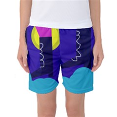 Walking On The Clouds  Women s Basketball Shorts by Valentinaart