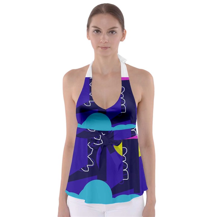 Walking on the clouds  Babydoll Tankini Top