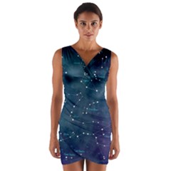 Constellations Wrap Front Bodycon Dress by DanaeStudio