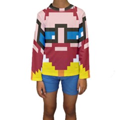 Cartoon Avatar People Kid s Long Sleeve Swimwear by Alexprintshop