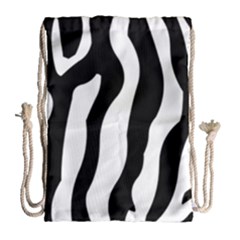 Zebra Horse Skin Pattern Black And White Drawstring Bag (large) by picsaspassion