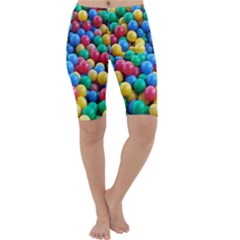 Funny Colorful Red Yellow Green Blue Kids Play Balls Cropped Leggings  by yoursparklingshop