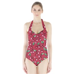 Cherry Cherries For Spring Halter Swimsuit by BubbSnugg