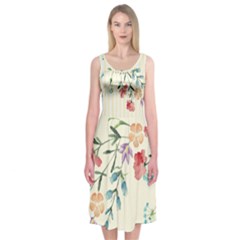 Pretty Wildflowers Midi Sleeveless Dress by Contest2502465