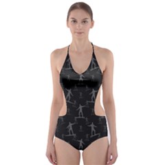 Surfing Motif Pattern Cut-out One Piece Swimsuit by dflcprintsclothing