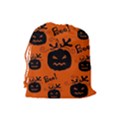 Halloween black pumpkins pattern Drawstring Pouches (Large)  View2