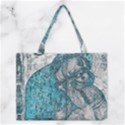 Mother Mary And Infant Jesus Christ  Blue Portrait Old Vintage Drawing Medium Tote Bag View1