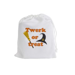 Twerk Or Treat - Funny Halloween Design Drawstring Pouches (large)  by Valentinaart