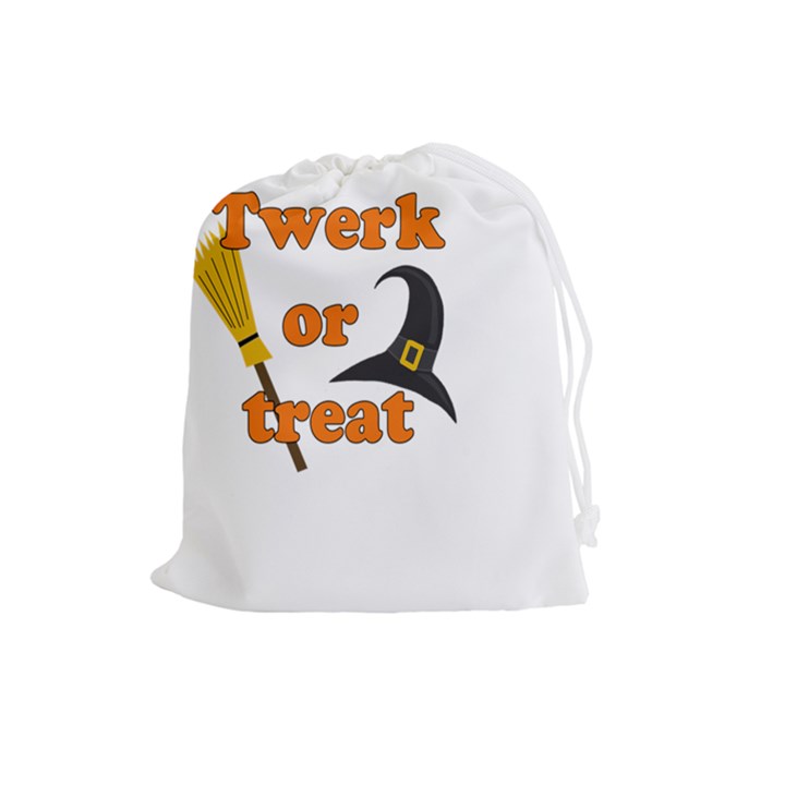 Twerk or treat - Funny Halloween design Drawstring Pouches (Large) 