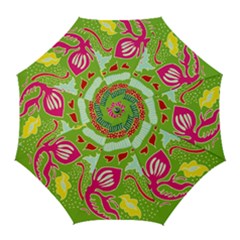 Green Organic Abstract Golf Umbrellas by DanaeStudio