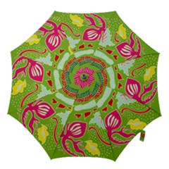 Green Organic Abstract Hook Handle Umbrellas (medium) by DanaeStudio