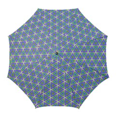 Colorful Retro Geometric Pattern Golf Umbrellas by DanaeStudio