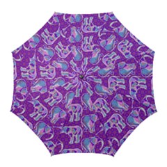 Cute Violet Elephants Pattern Golf Umbrellas by DanaeStudio