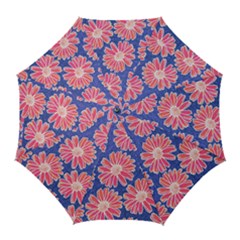 Pink Daisy Pattern Golf Umbrellas by DanaeStudio