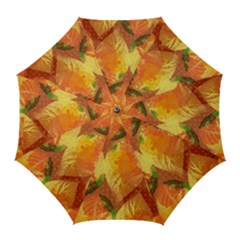 Fall Colors Leaves Pattern Golf Umbrellas by DanaeStudio