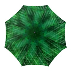 Ombre Green Abstract Forest Golf Umbrellas by DanaeStudio