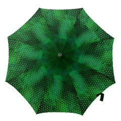 Ombre Green Abstract Forest Hook Handle Umbrellas (medium) by DanaeStudio