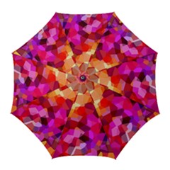 Geometric Fall Pattern Golf Umbrellas by DanaeStudio