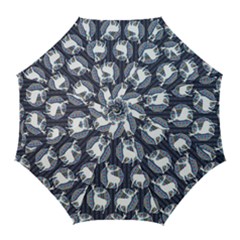 Geometric Deer Retro Pattern Golf Umbrellas by DanaeStudio