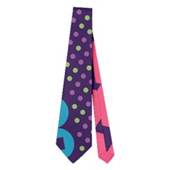 Purple And Pink Retro Geometric Pattern Neckties (two Side)  by DanaeStudio