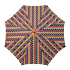 Colorful Chevron Retro Pattern Golf Umbrellas by DanaeStudio