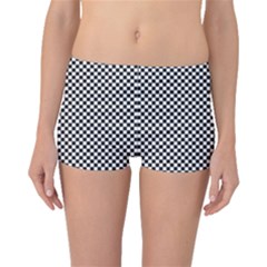 Sports Racing Chess Squares Black White Boyleg Bikini Bottoms by EDDArt