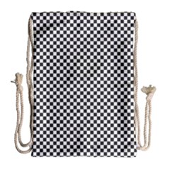 Sports Racing Chess Squares Black White Drawstring Bag (large) by EDDArt