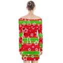 Christmas pattern Long Sleeve Off Shoulder Dress View2