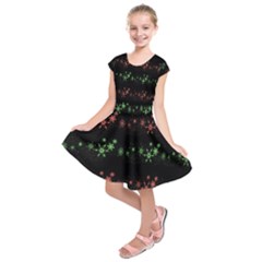 Decorative Xmas Snowflakes Kids  Short Sleeve Dress by Valentinaart